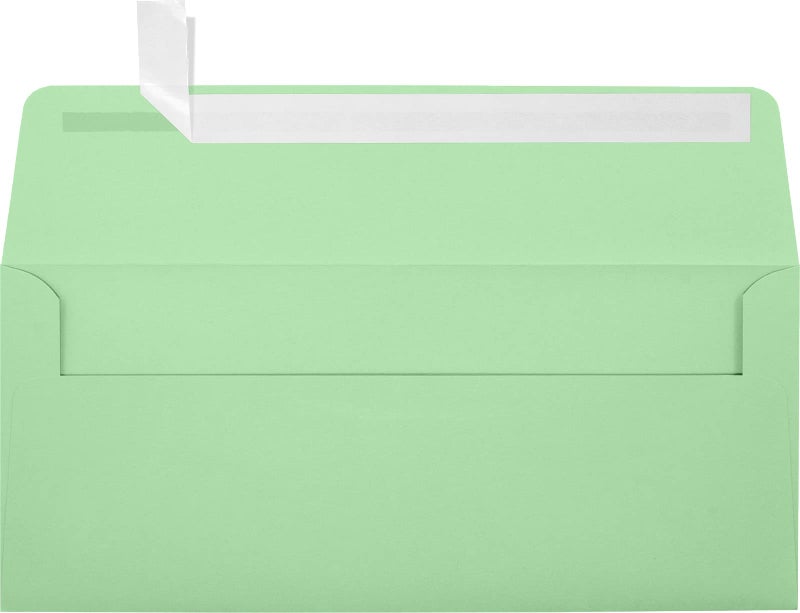 لوكس بيبر LUXPaper #10 مظاريف الأعمال | 4 1/8 بوصة × 9 1/2 بوصة | باستيل جرين | 60 رطل. نص | 50 الكمية - Image 1